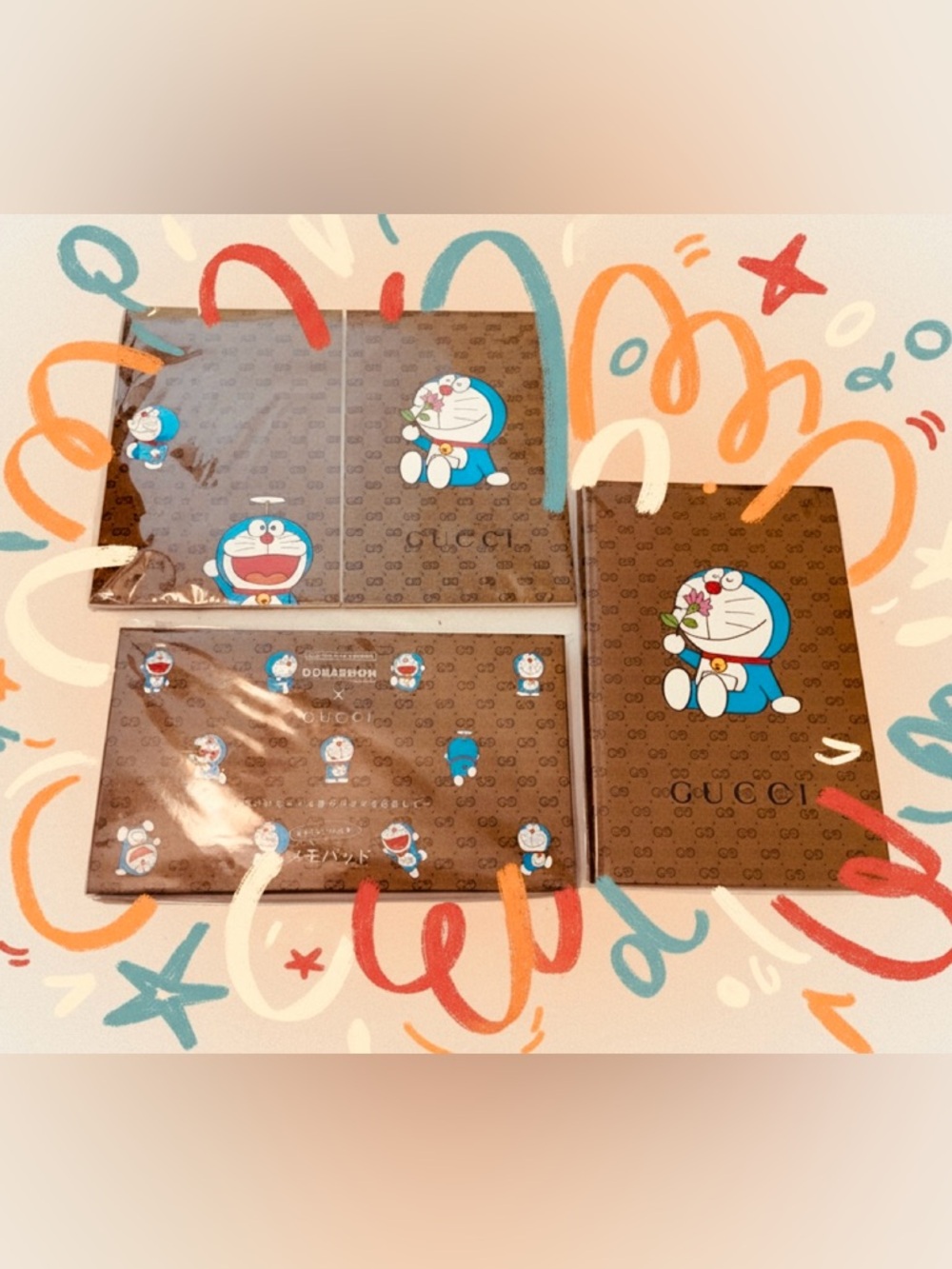 Gucci Notebook/Notepad Set x Doraemo